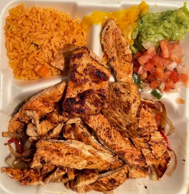 Beef or Chicken Fajitas.
